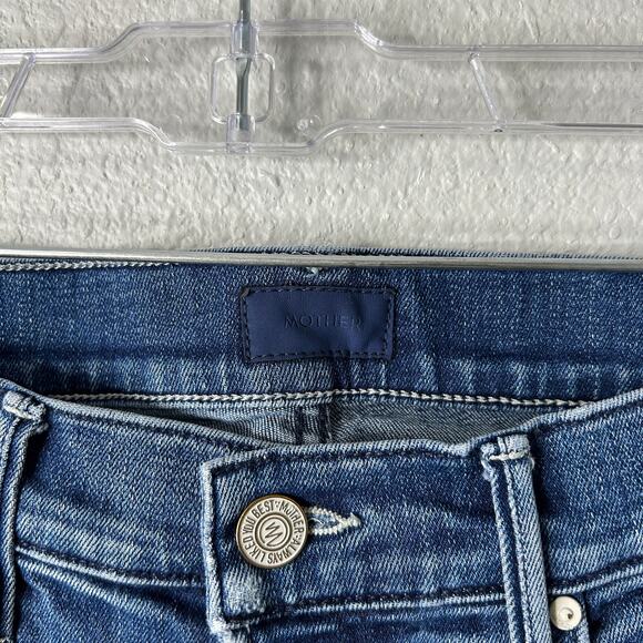 MOTHER The Rascal Ankle Step Fray Jeans Women’s 26 Dark Graffiti Raw Hem - Picture 7 of 15